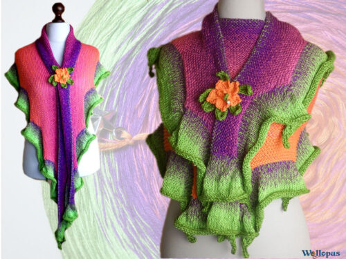 Hibiskusblüte, gestrickt