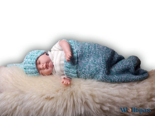 Babyschlafsack + Mütze, gehäkelt