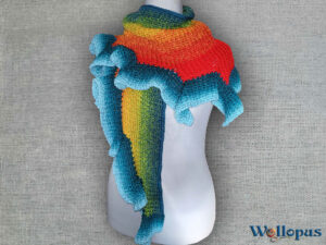 Tuch Hibiskusblüte, tunesisch gehäkelt