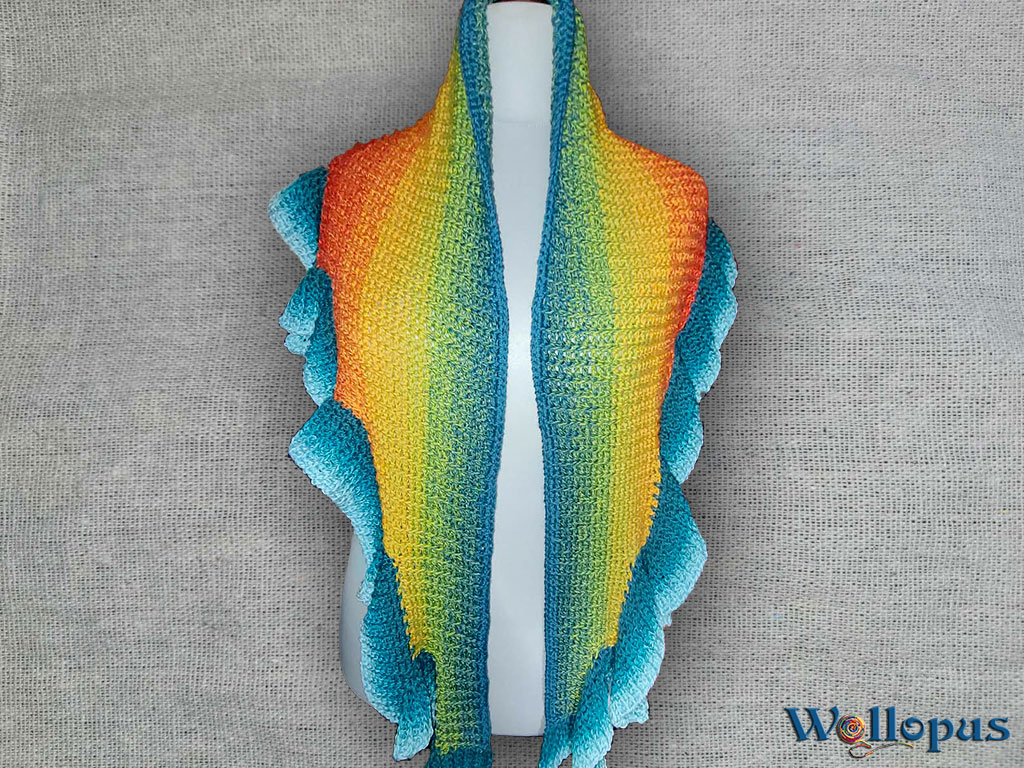 Tuch Hibiskusblüte, tunesisch gehäkelt – Bild 3