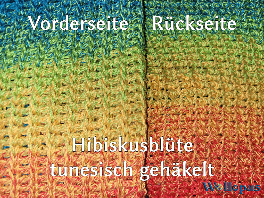 Tuch Hibiskusblüte, tunesisch gehäkelt – Bild 5