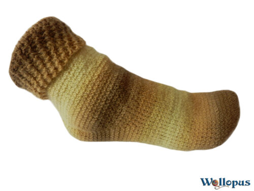 Dünne Stäbchen Socken mit Wollopusferse